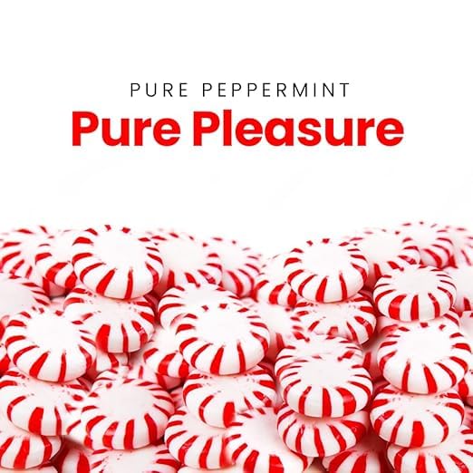 Sweetaholic Sugar Free Starlight Peppermint Candy - 1 Pound, Individually Wrapped, Kosher, Low Calorie, Bulk Hard Candy