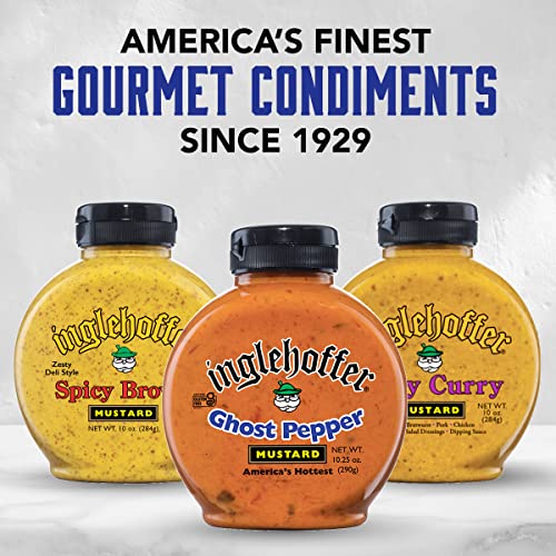 Inglehoffer Ghost Pepper Mustard, 10.25 Oz Squeeze Bottle