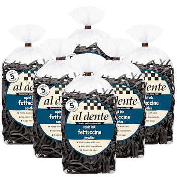 Al Dente Squid Ink Fettuccine, 10 Ounce Bag 283 G (Pack Of 6)