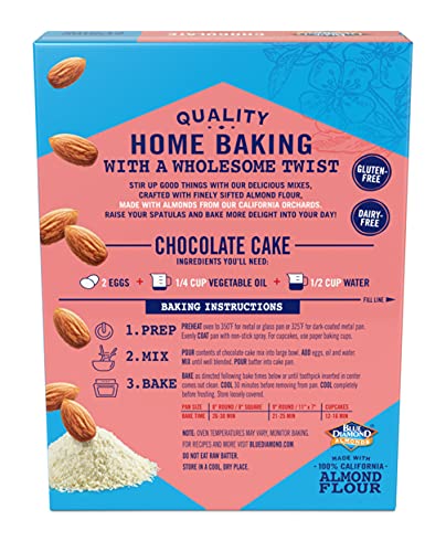 Blue Diamond Almonds Flour Gluten-Free Baking Mix, Chocolate Cake, Multicolor, 12.5 Oz
