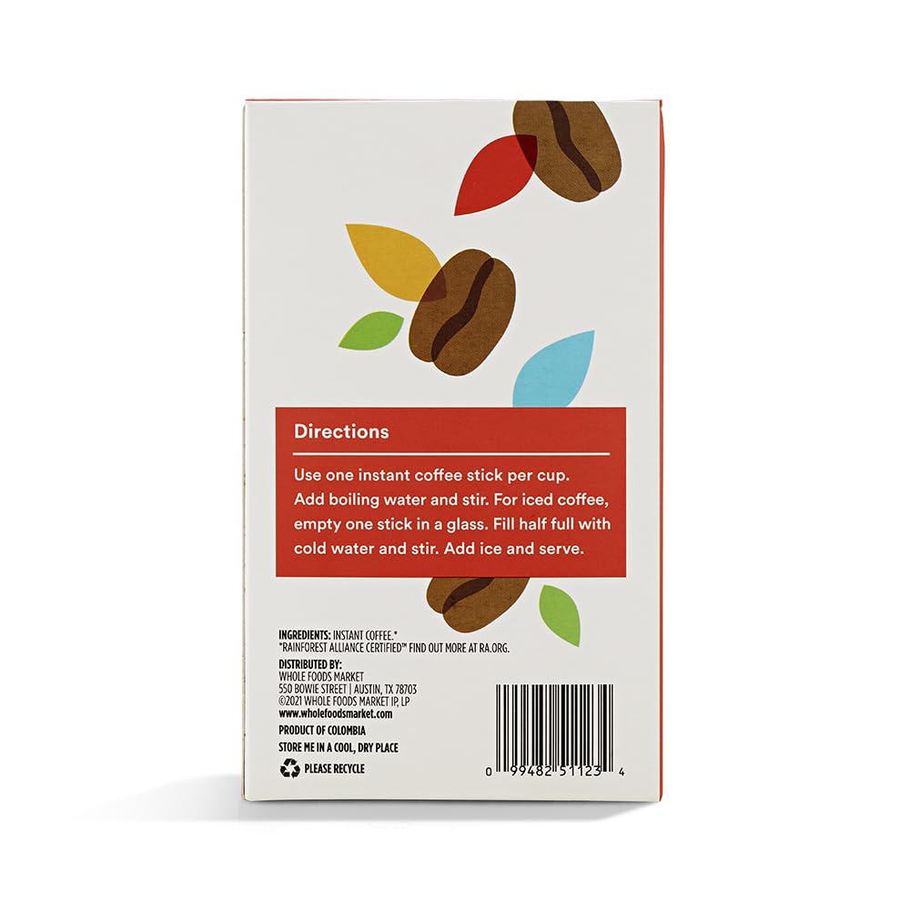 365 by Whole Foods Market, Instant Espresso, Dark Roast, 25 Single Serve Coffee Sticks, 2.65 Ounces