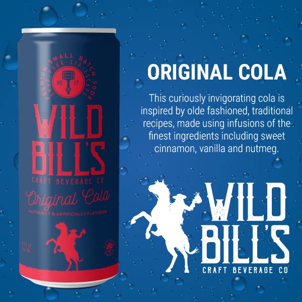 Wild Bills Craft Soda Variety Pack, Ginger Ale & Cola, Pure Cane Sugar, Caffeine-Free, 12 Fl Oz (Pack of 12)