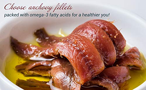 Agostino Recca Anchovies Fillets In Olive Oil - Wild Caught Fish From Italy - Anchovy Fillets For Pizza, Pasta, Salads (8.1 Oz)