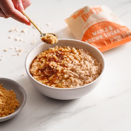Bobs Red Mill Instant Oatmeal  Maple Brown Sugar  24 Packets Total  Non-GMO  Gluten Free  Whole Grain