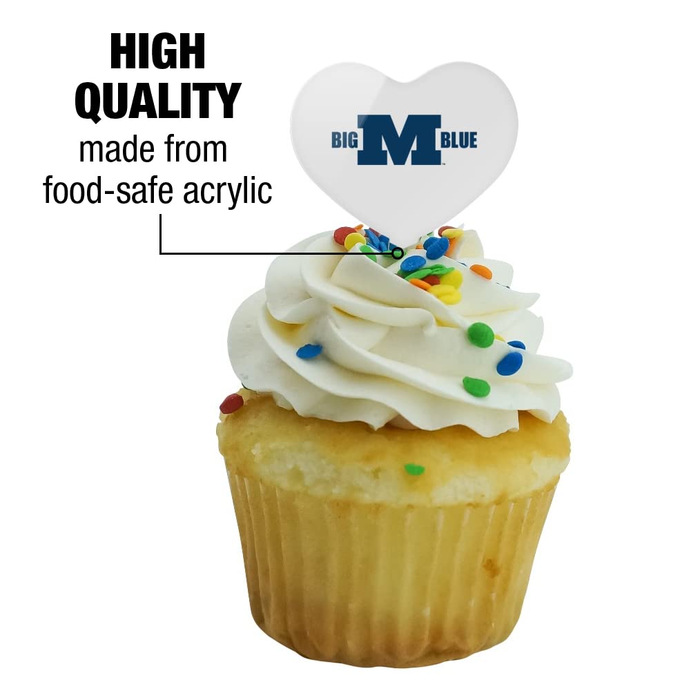 GRAPHICS & MORE Cupcake Picks Set of 6, Acrylic, Heart Design, Millikin University, One Size, Model CUPCAKE.HEART.CLCMLK.Z008822