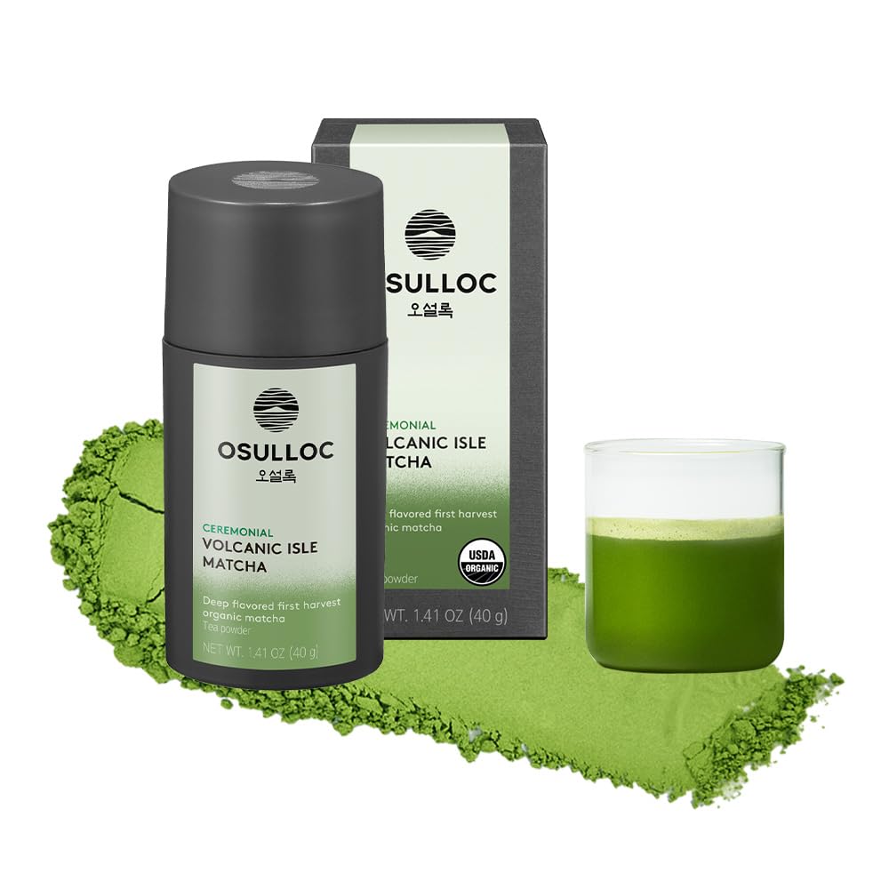 OSULLOC Volcanic Isle Matcha Powder  Ceremonial Grade Korean Matcha for lattes  Green tea powder from Jeju island (1.41oz  40g)