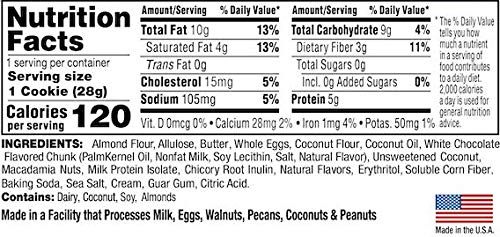 Bake City Keto Cookies | 1oz Hawaiian Cookies, Gluten Free, 0g Sugar, 1.5g Net Carbs, 5g Protein, 12 Pack