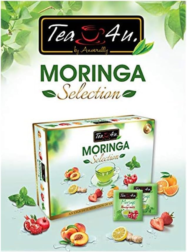 Tea4U Moringa Oleifera Flavored Energy Tea (Moringa Selection) | With Freshness Flavourful Blended Distinct Flavors - 25 Count S