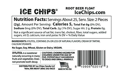 ICE CHIPS Xylitol Candy Tins, Root malt-inspired Float Flavor, 3 Pack, 5.28 oz Total, Model 77S2642