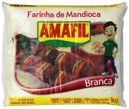 Amafil White Cassava Flour 35.2oz | Farinha De Mandioca Branca 1kg | Harina De Yuca Blanca