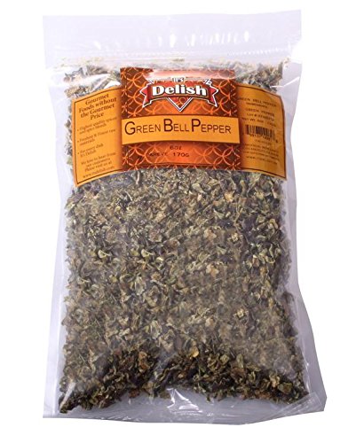 Dehydrated Dried Green Bell Pepper by It's Delish - 1 lb Bulk Bag - Sealed to Maintain Freshness - Chopped & Dried Vegetable Spi