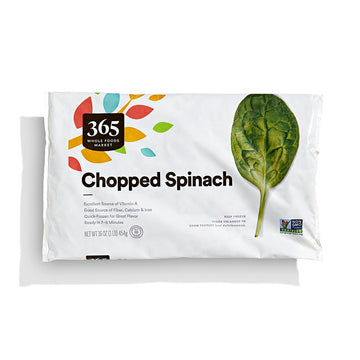 365 Everyday Value, Chopped Spinach, 16 oz, (Frozen)