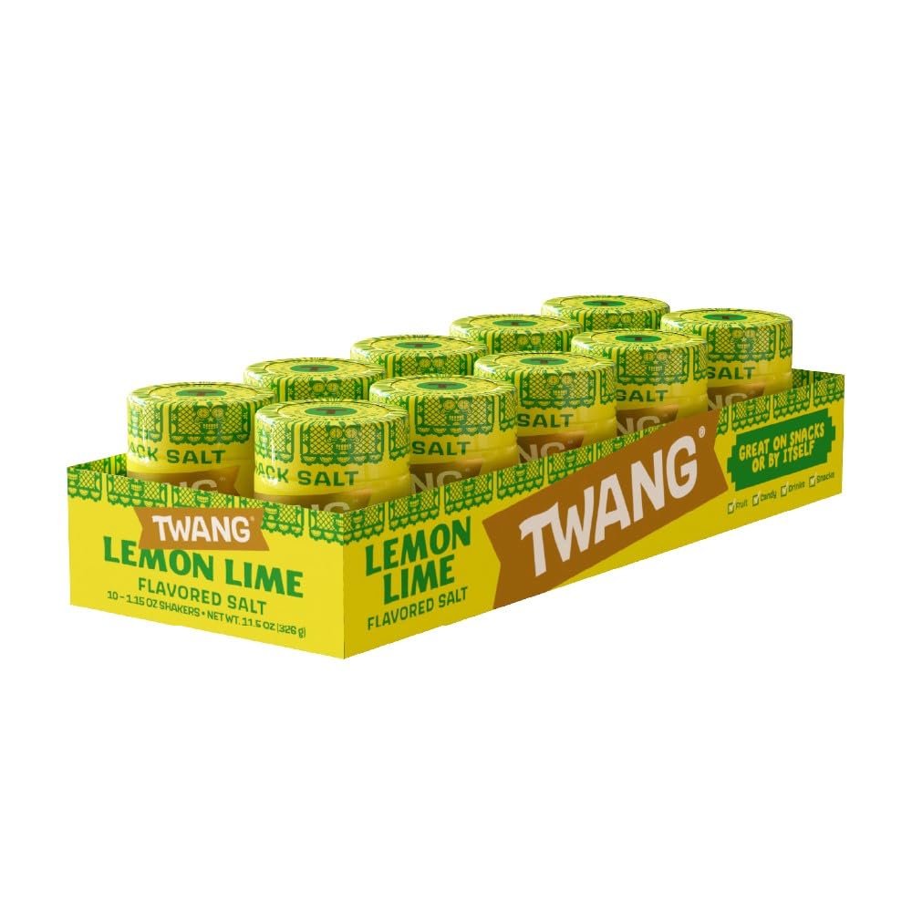Twangerz Lemon-Lime Seasoning Salt Snack Topping, 1.15-Ounce Shaker (Pack Of 10)