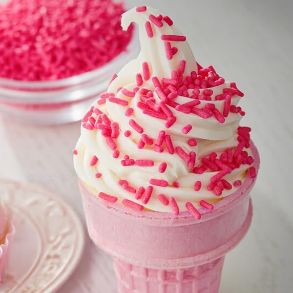 Pink Sprinkles - 2.2 Pounds - Bulk Hot Pink Sprinkles For Cupcakes - Princess Pink Jimmies - Pink Sprinkles For Baby Shower, Gender Reveal, Ice Cream, Cookies, Baking
