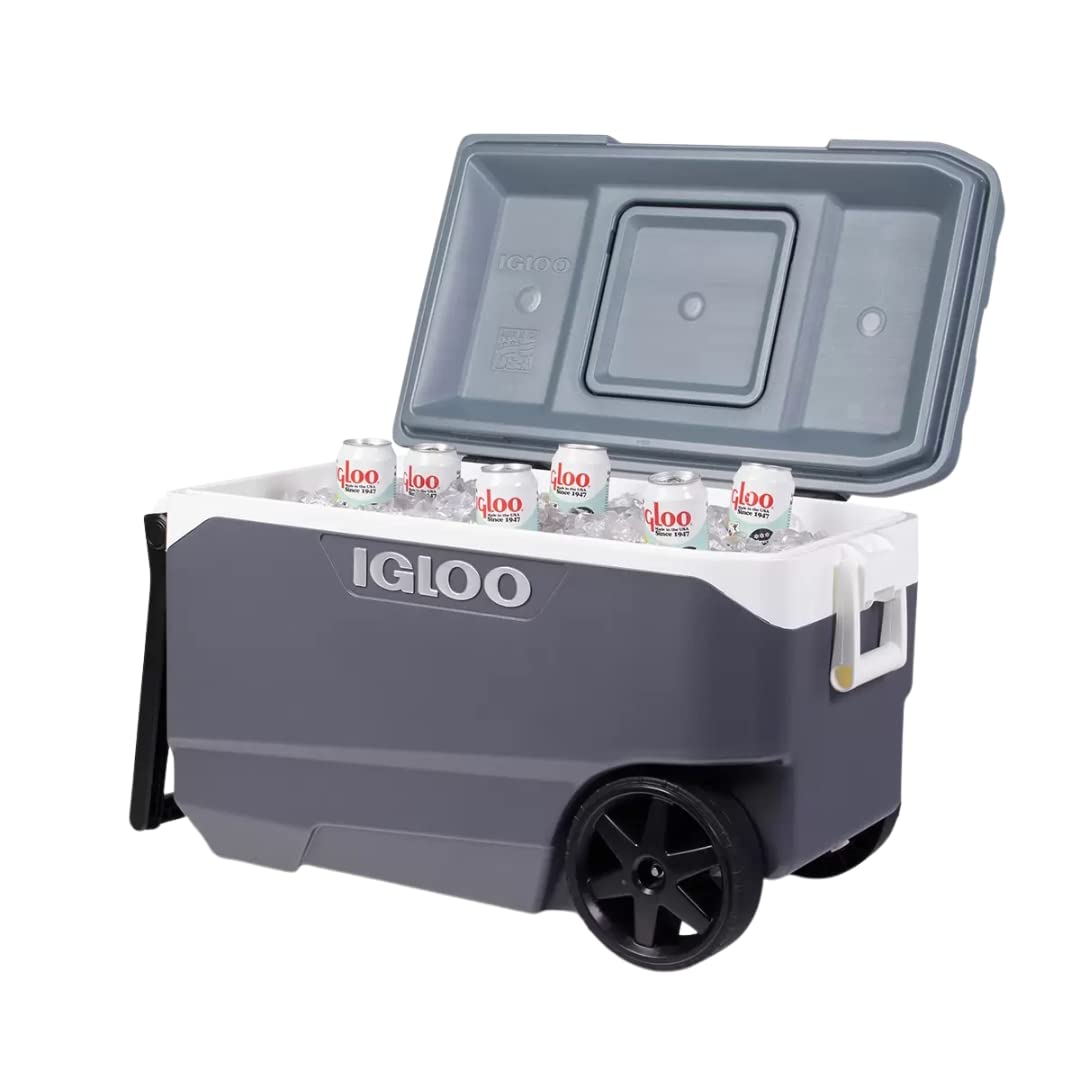 Igloo 90-Quart Maxcold Latitude Cooler - Grey, HDPE, Wheeled, Model 2622044