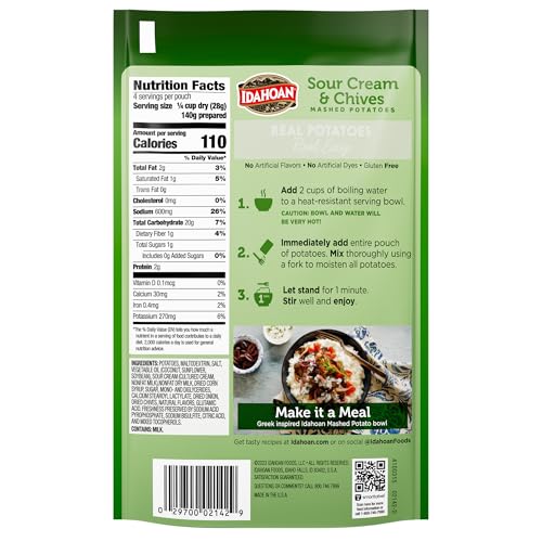 Idahoan Mashed Potatoes Sour Cream & Chive, 4 Oz