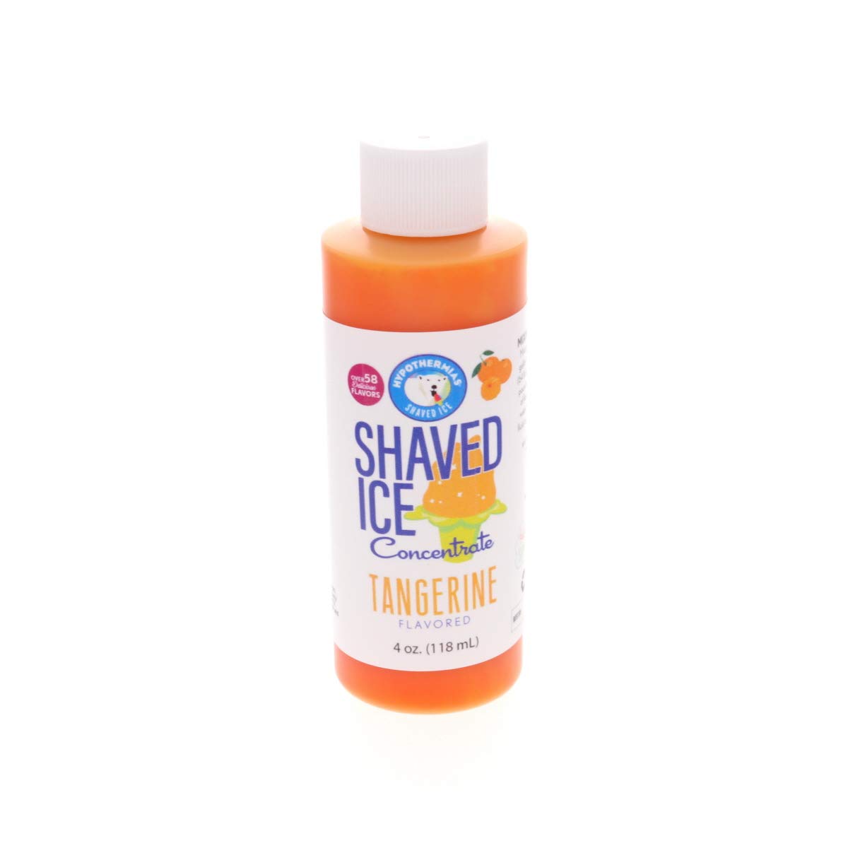 Hypothermias Shaved Ice and Snow Cone Syrup Unsweetened Flavor Concentrate - 4 Fl Oz - Makes 1 Gallon of Ready to Use Syrup - Ta