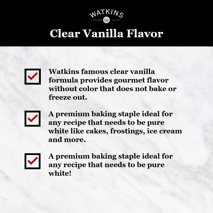 Watkins Clear Vanilla Flavor, 11 Fl. Oz. Bottle, 1 Count (Packaging May Vary)
