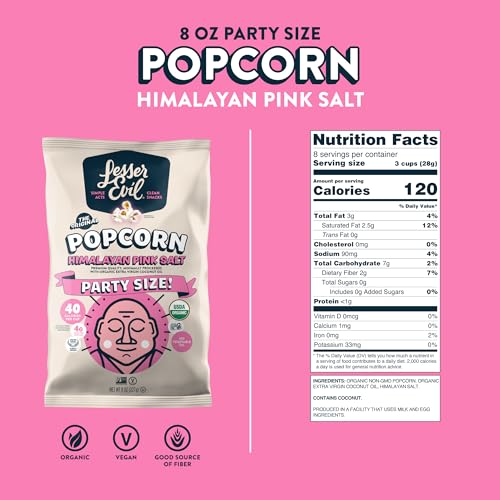 Lesser Evil Organic Pink Himalayan Salt Popcorn 8 OZ