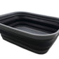 Sammart 12L (3.17 Gallon) Collapsible Tub - Foldable Dish Tub - Portable Washing Basin - Space Saving Plastic Washtub (1, Grey/B
