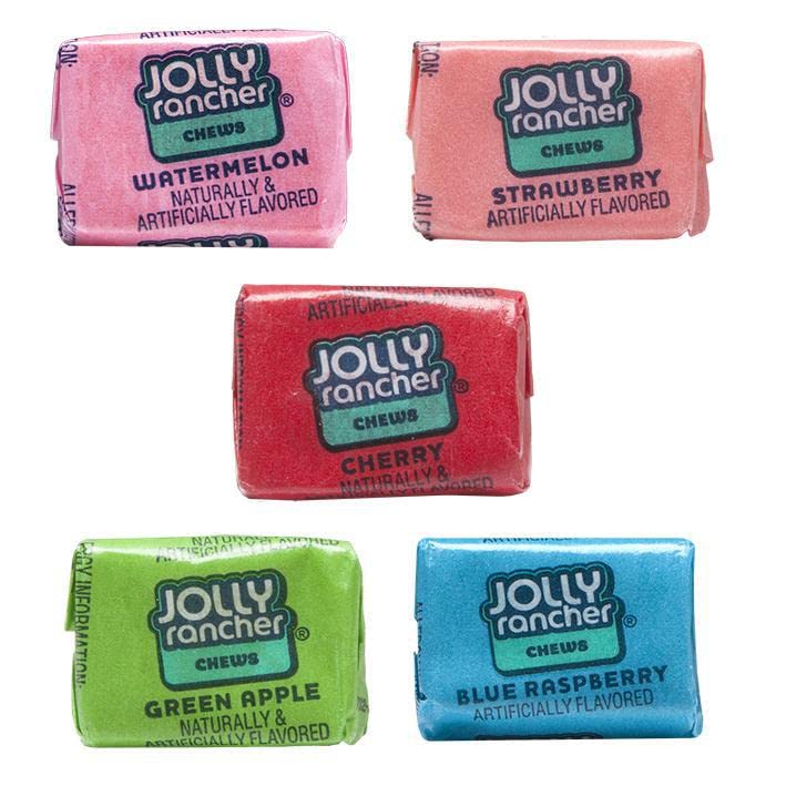 Jolly Rancher Chews - 2 lb Bag Bulk Candy, Individually Wrapped 5 Flavor - Queen Jax Assortment