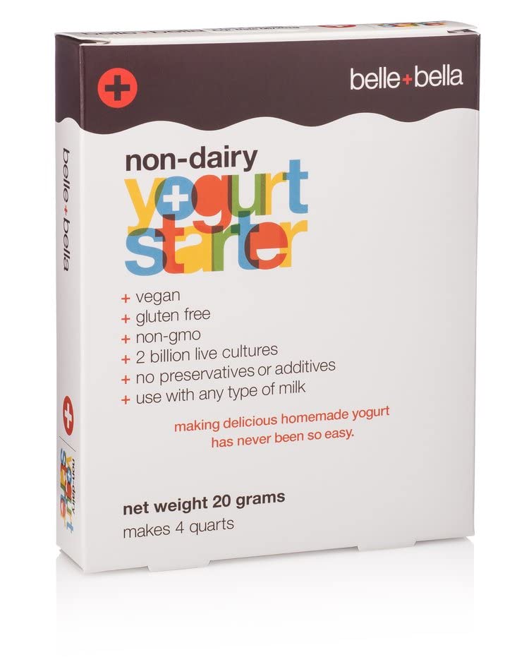 Vegan Plant Based with Live and Active Probiotics Makes 4 Quarts, Non-Dairy, Non-GMO, Gluten Free, No Sugar Added Yogurt Starter