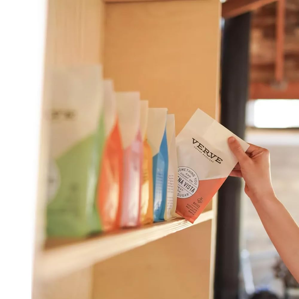 Verve Whole Bean Coffee | Buena Vista Blend | Dark Roast Arabica | Direct Trade | Resealable Pouch | Enjoy Hot or Cold Brew | Id