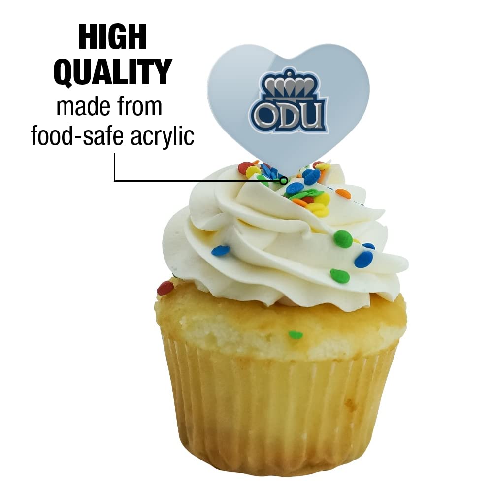 GRAPHICS & MORE Cupcake Toppers Set of 6, Acrylic, Heart Design, One Size, Old Dominion University
