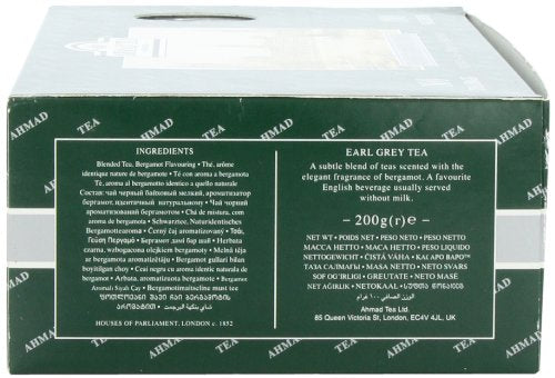 Ahmad Tea Earl Grey Tea, 100 Paper Enveloped Teabags (Pack Of 1)