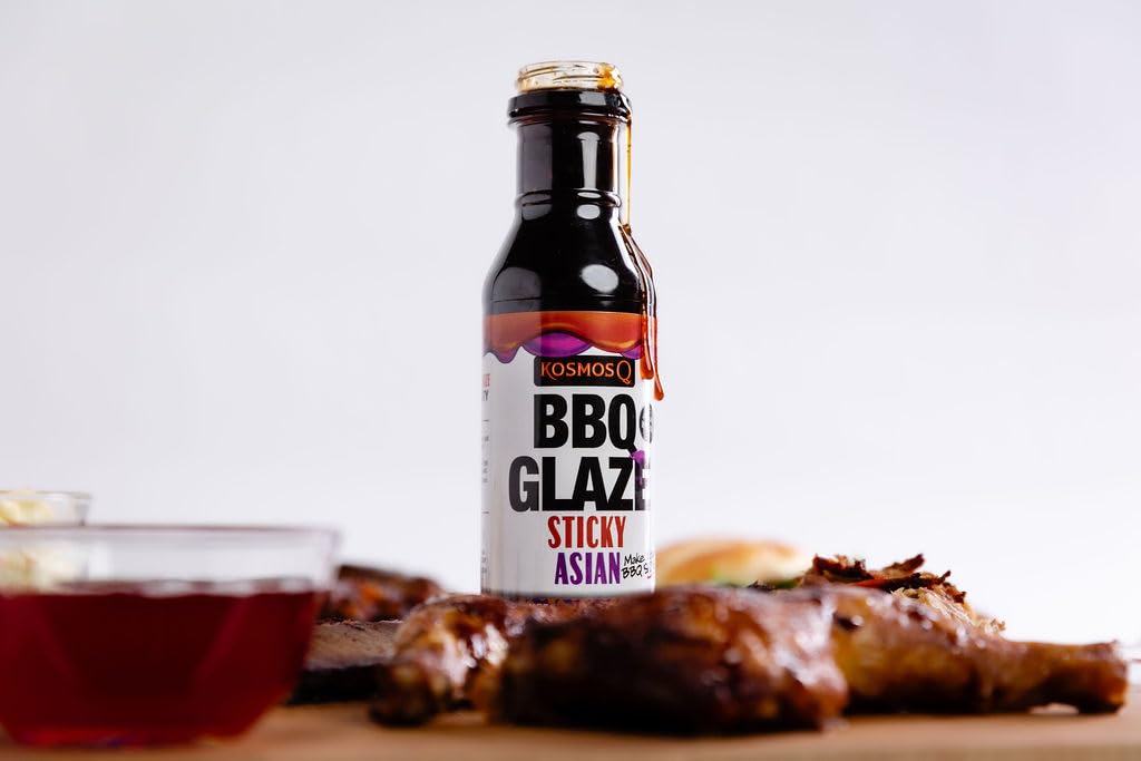 Kosmos Q Sticky Asian BBQ Glaze - 15.5 Oz Bottle for Sticky & Flavorful Barbecue - Thick BBQ Glaze for Competition Ready Mouth-W