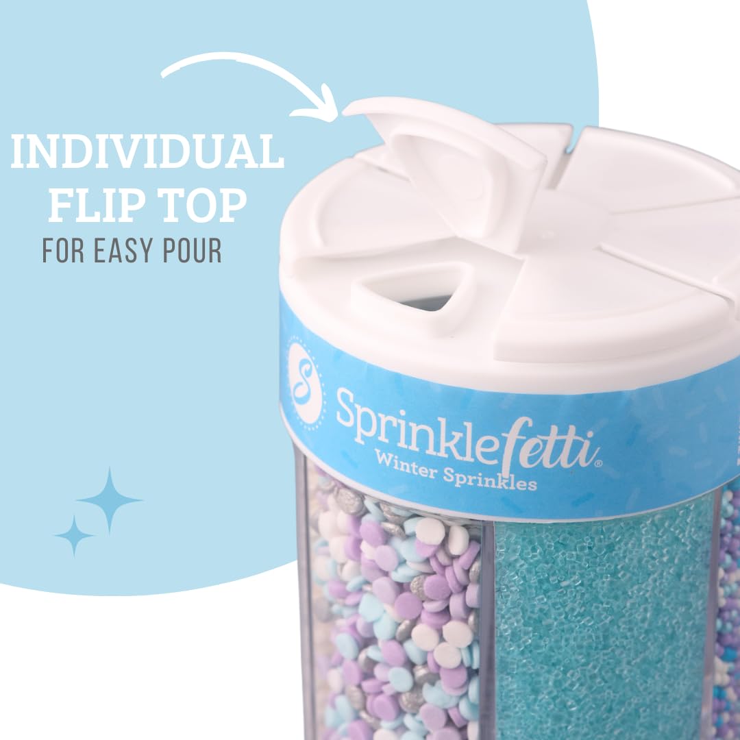 Sweets Indeed Christmas Sprinkles, Snowflake Edible Sprinkle Mix, Winter, Perfect for Baking and Decorating Cakes, Cookies, and Cupcakes