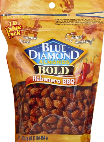 Blue Diamond Almonds, Bold Habanero BBQ, 16 Ounce (Pack of 2)