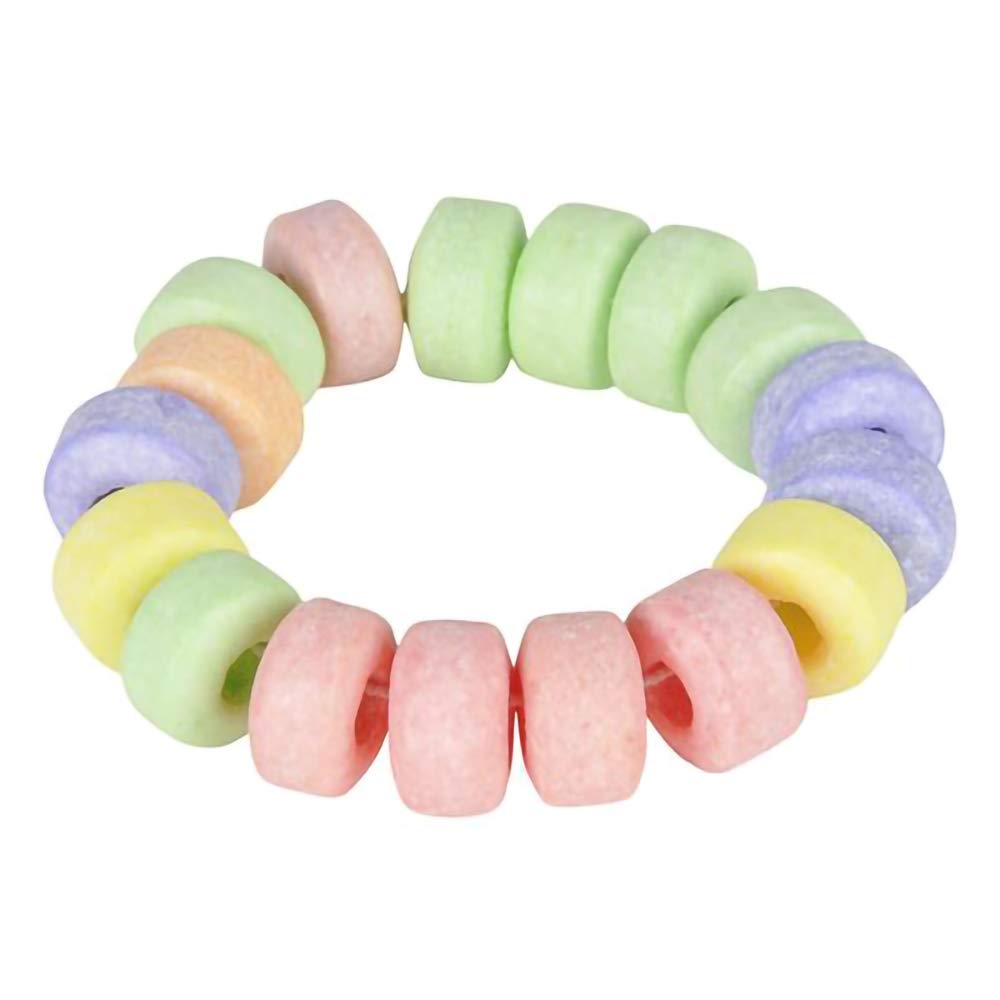 The Dreidel Company Stretchable Candy Bracelet, Multicolor Fruit-Flavored, 48-Pack, 8.5g