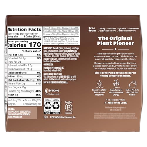 Silk Shelf-Stable Soy Milk Singles  Chocolate  Dairy-Free  Vegan  Non-GMO Project Verified  8 oz.  6 Pack