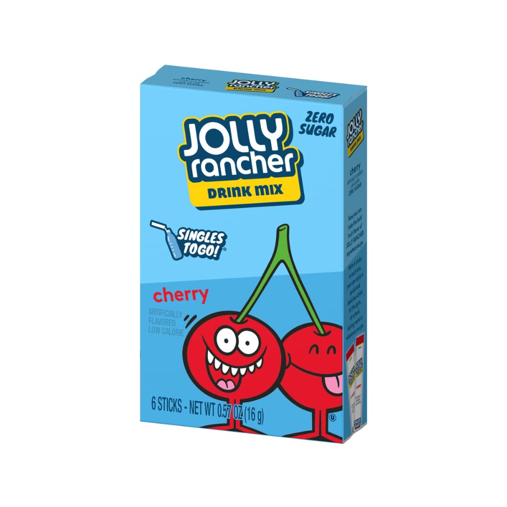 Jolly Rancher Singles To Go! Cherry, 6 Boxes With 6 Packets Each - 36 Total Servings