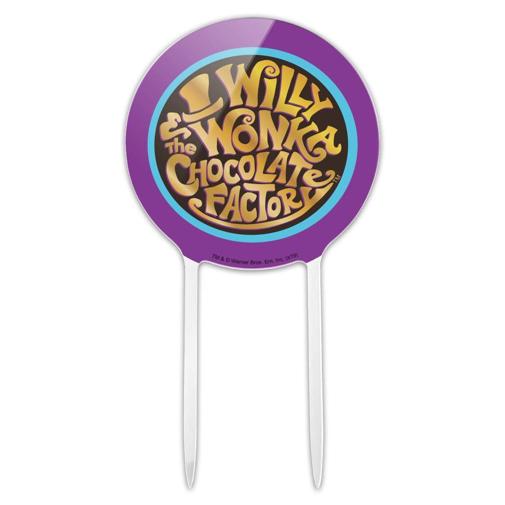 GRAPHICS & MORE Acrylic Cake Topper - Willy Wonka Logo - One Size - Party Decoration for Wedding, Anniversary, Birthday, Graduation