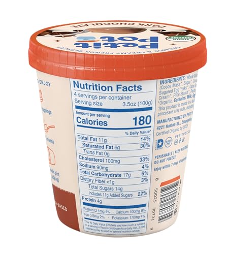 PETIT POT Organic Dark Chocolate French Dessert, 14 OZ