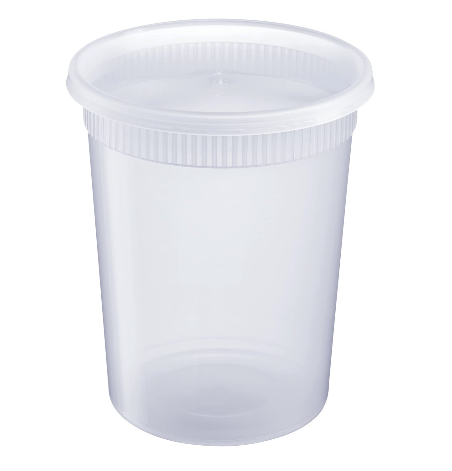 Gusto [32 Oz. - 24 Count Plastic Deli Containers With Lids - Disposable Food Storage Containers With Airtight Lids, Ideal For Soups, Stews, And Meal Prep