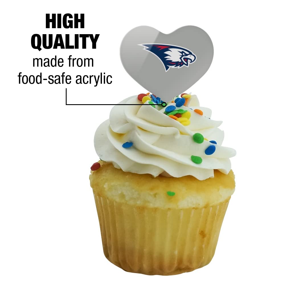 GRAPHICS & MORE Cupcake Picks Set of 6, Acrylic, Southern Indiana Heart Logo, Model CUPT.HRT.ACR.6PK.CLCSIN500B