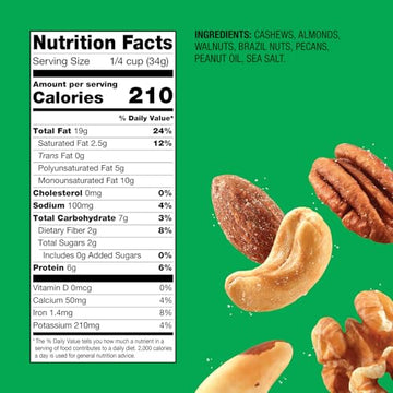 Emerald Salted Deluxe Mixed Nuts (1-Pack) | 36oz Resealable Bulk Bag | Features Cashews, Almonds, Walnuts, Brazil Nuts, Pecans |