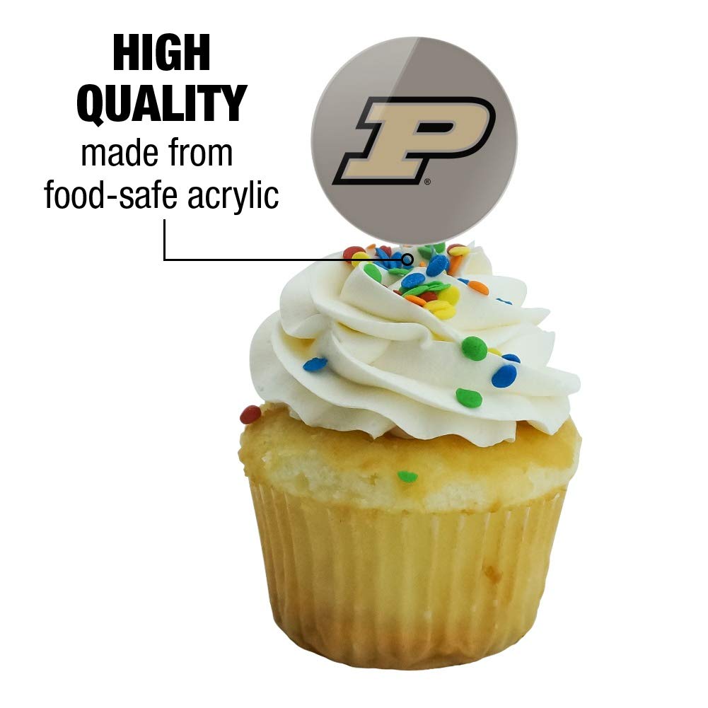 Purdue Boilermakers Logo Secondary Cupcake Picks Toppers Decoration Set Of 6