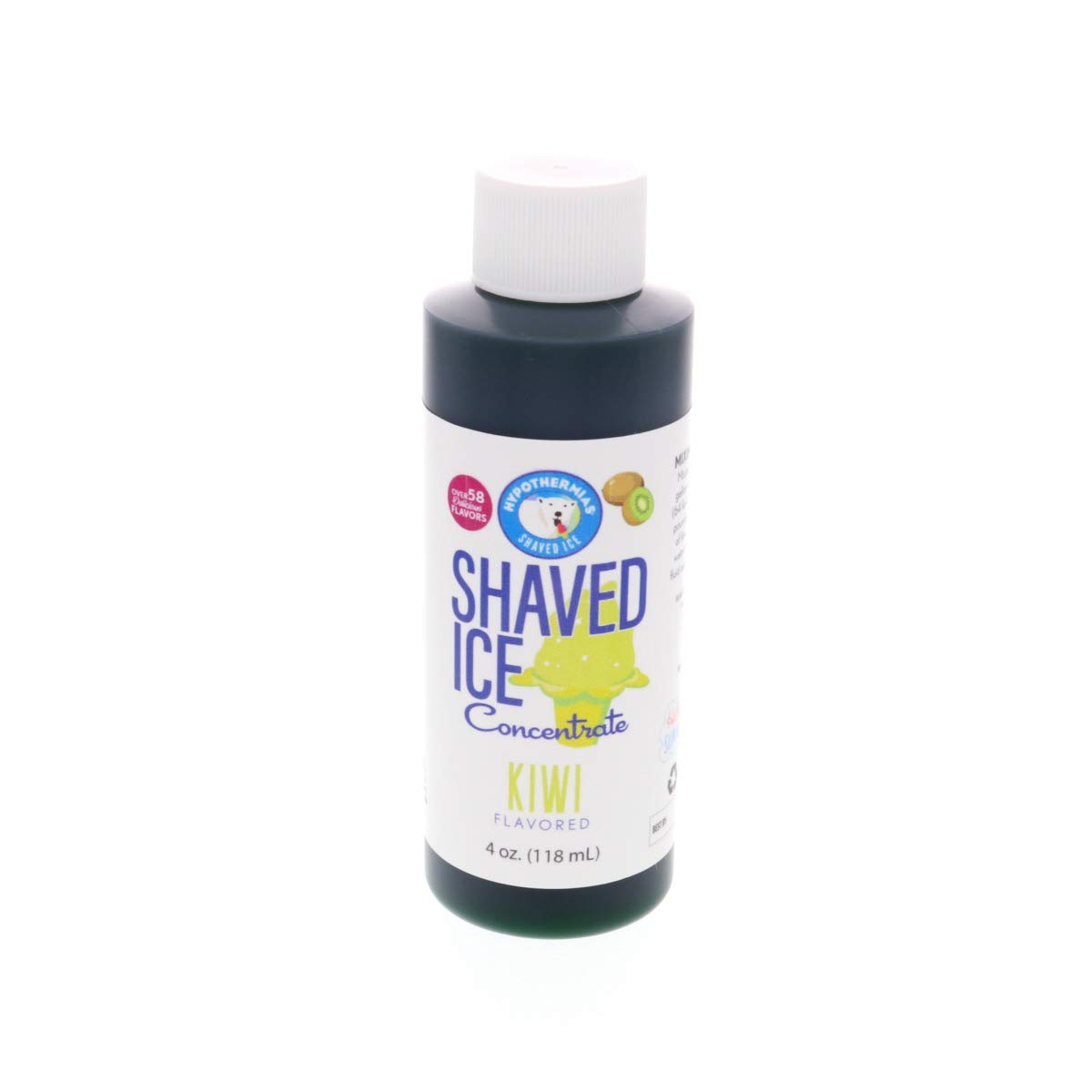 Hypothermias Shaved Ice and Snow Cone Syrup Unsweetened Flavor Concentrate - 4 Fl Oz - Makes 1 Gallon of Ready to Use Syrup - Ki
