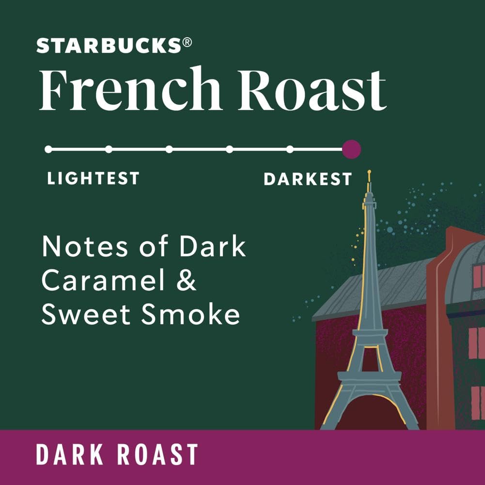 Starbucks Whole Bean Coffee, Dark Roast Coffee, French Roast, 100% Arabica, 1 Bag (18 Oz)