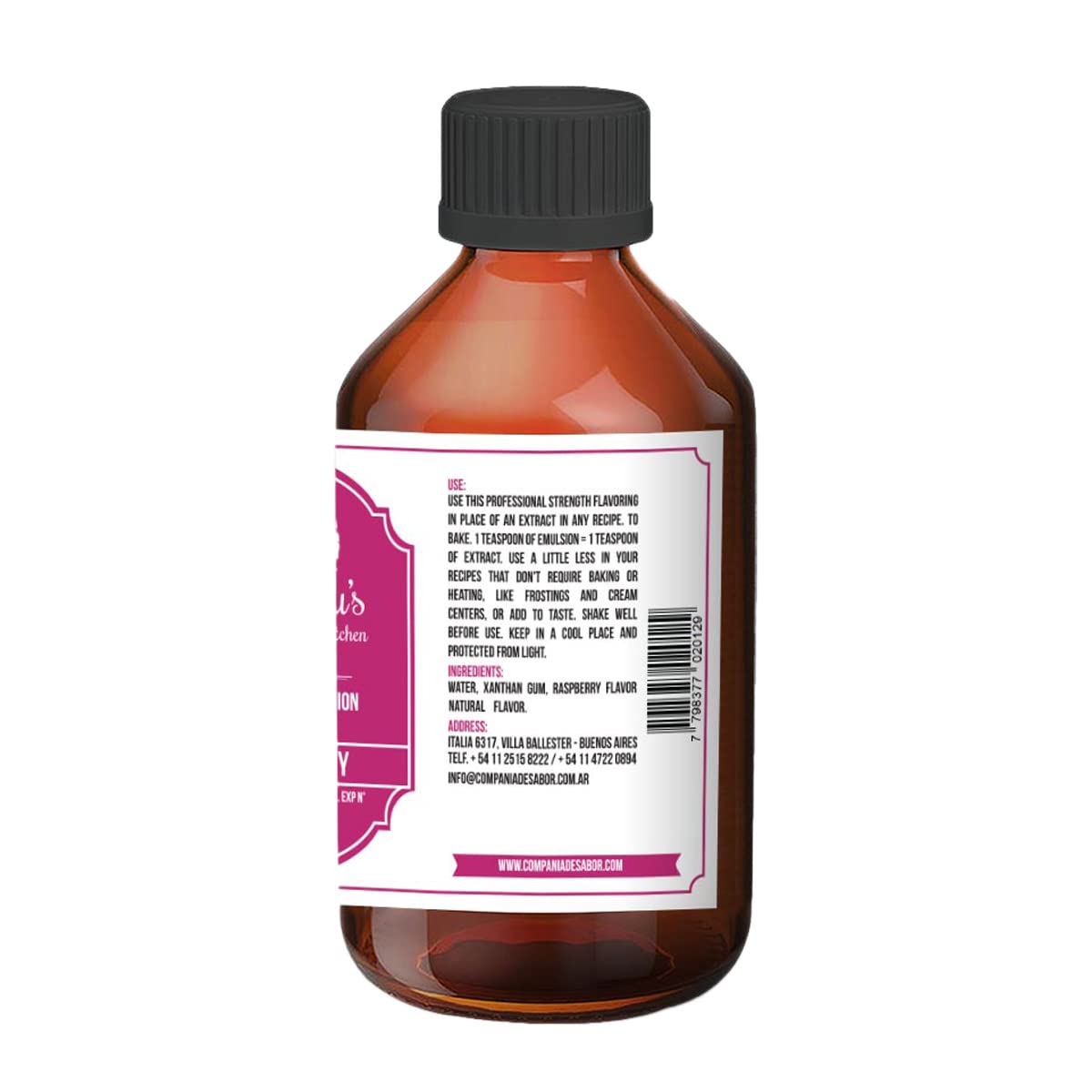 GUSTEAU’S Raspberry Flavor Bakery Emulsion,    Free, Sugar Free, 4 fl oz