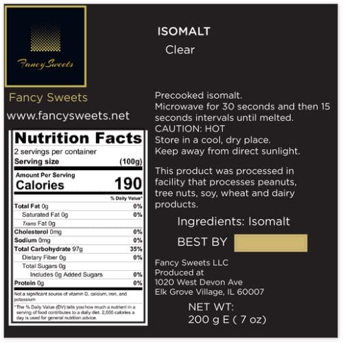 Fancy Sweets Precooked Isomalt Clear Cubes, 7oz, Ideal for Baking and Decorating
