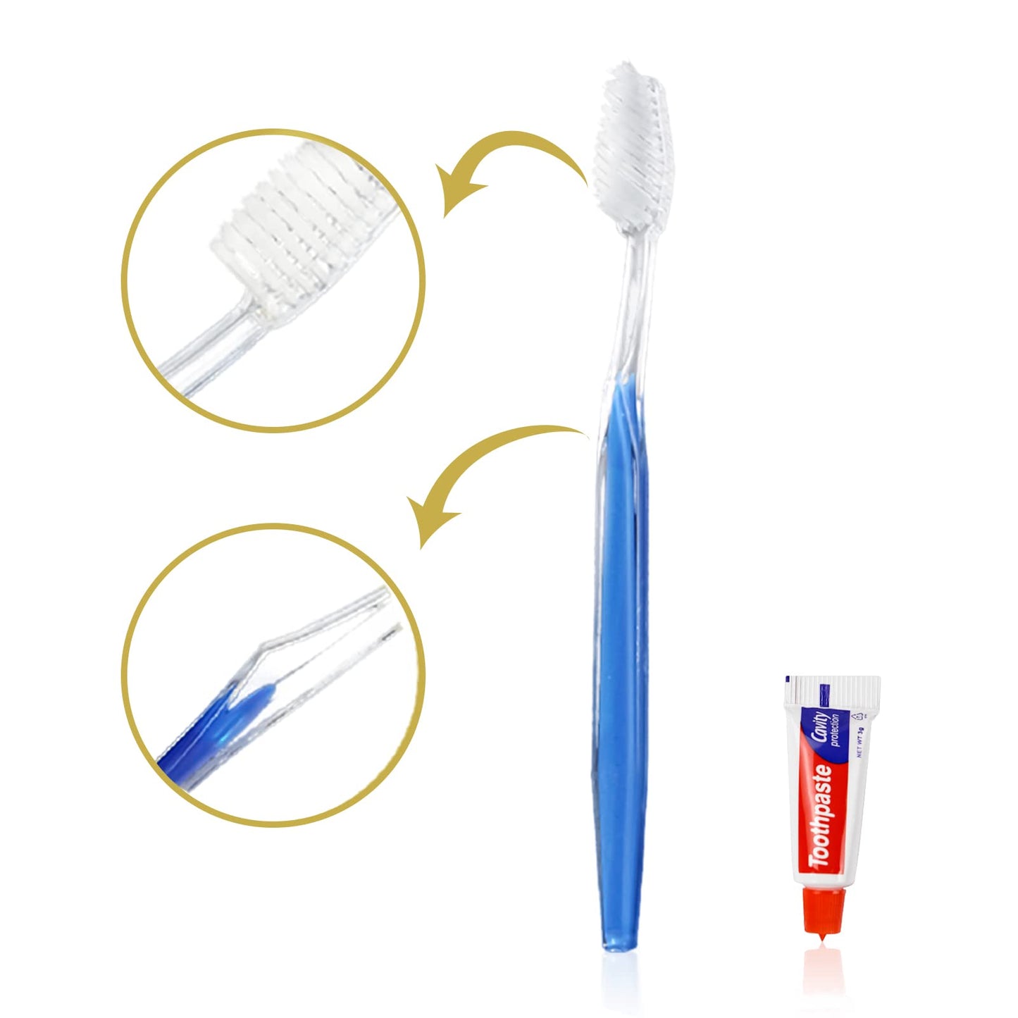 Fafortune Disposable Toothbrushes With Toothpaste 200Pcs (5 Colors)