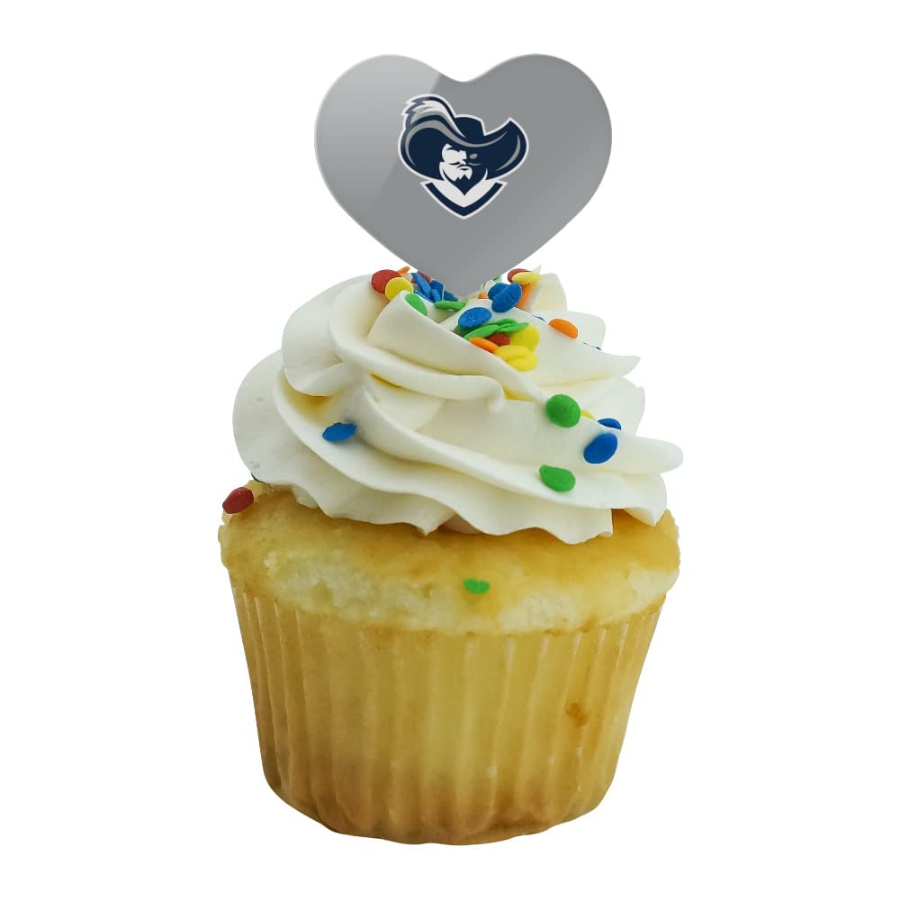 GRAPHICS & MORE Cupcake Picks Set of 6 - Acrylic Heart Toppers - Xavier University - One Size