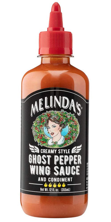 Melindas Ghost Pepper Wing Sauce - 12 Fl Oz, Spicy Flavor, Model 0850003113036