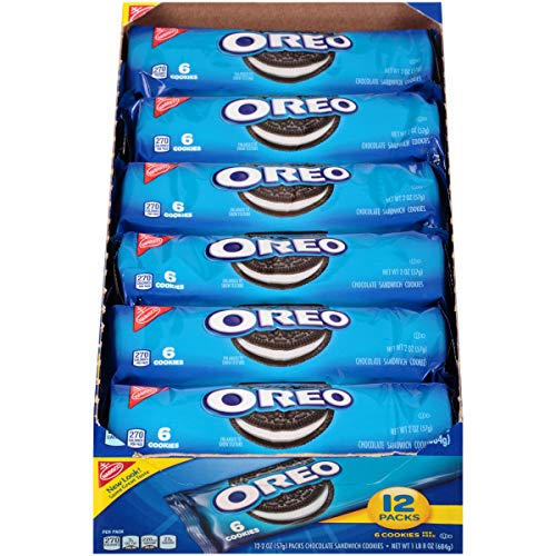 Oreo Chocolate Sandwich Cookies - Vanilla Creme, Chocolate - 2.40 Oz - 12 / Box