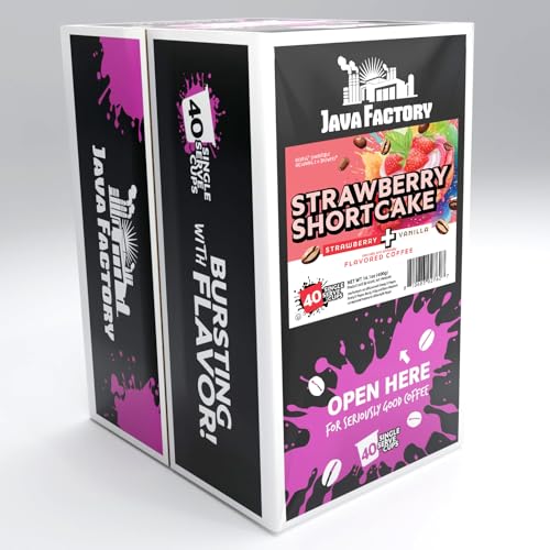 Java Factory Flavored Coffee Pods  Strawberry Shortcake  Compatible with K Cup malt-inspired  40 Count